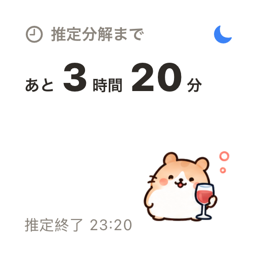 推定分解時間のウィジェット